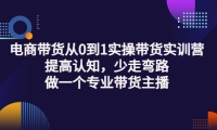 电商带货从0到1实操带货实训营:提高认知,少走弯路,做一个专业带货主播-廉价云资源网