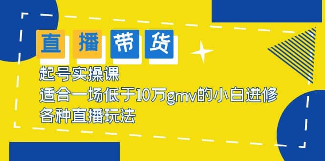 2023直播带货起号实操课，适合一场低于·10万gmv的小白进修 各种直播玩法-廉价云资源网
