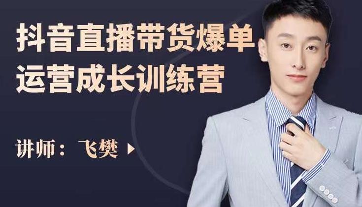 飞樊：抖音直播带货爆单运营成长训练营，手把手教你玩转直播带货-廉价云资源网