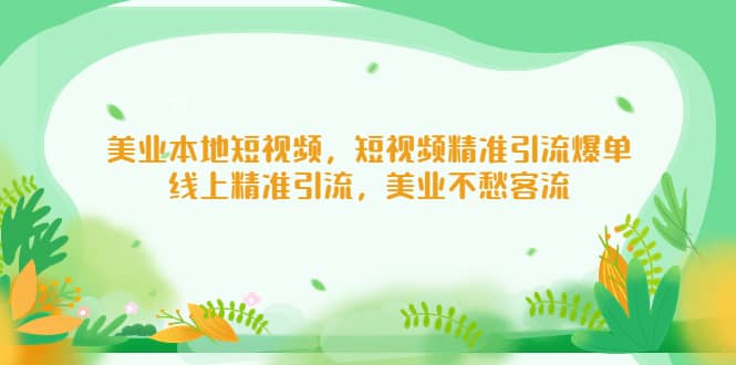 美业本地短视频，短视频精准引流爆单，线上精准引流，美业不愁客流-廉价云资源网