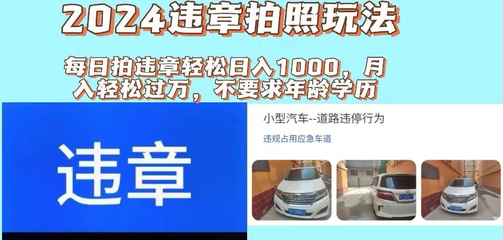 2024违章拍照新玩法，推广躺赚+拍照赚钱双模式，日入1000+-廉价云资源网