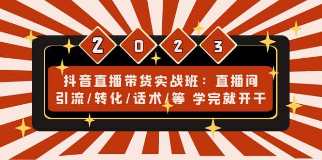 抖音直播带货实战班：直播间引流/转化/话术/等 学完就开干(无水印)-廉价云资源网