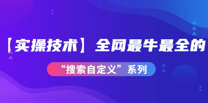 【实操技术】全网最牛最全的“搜索自定义”系列！价值698元-廉价云资源网