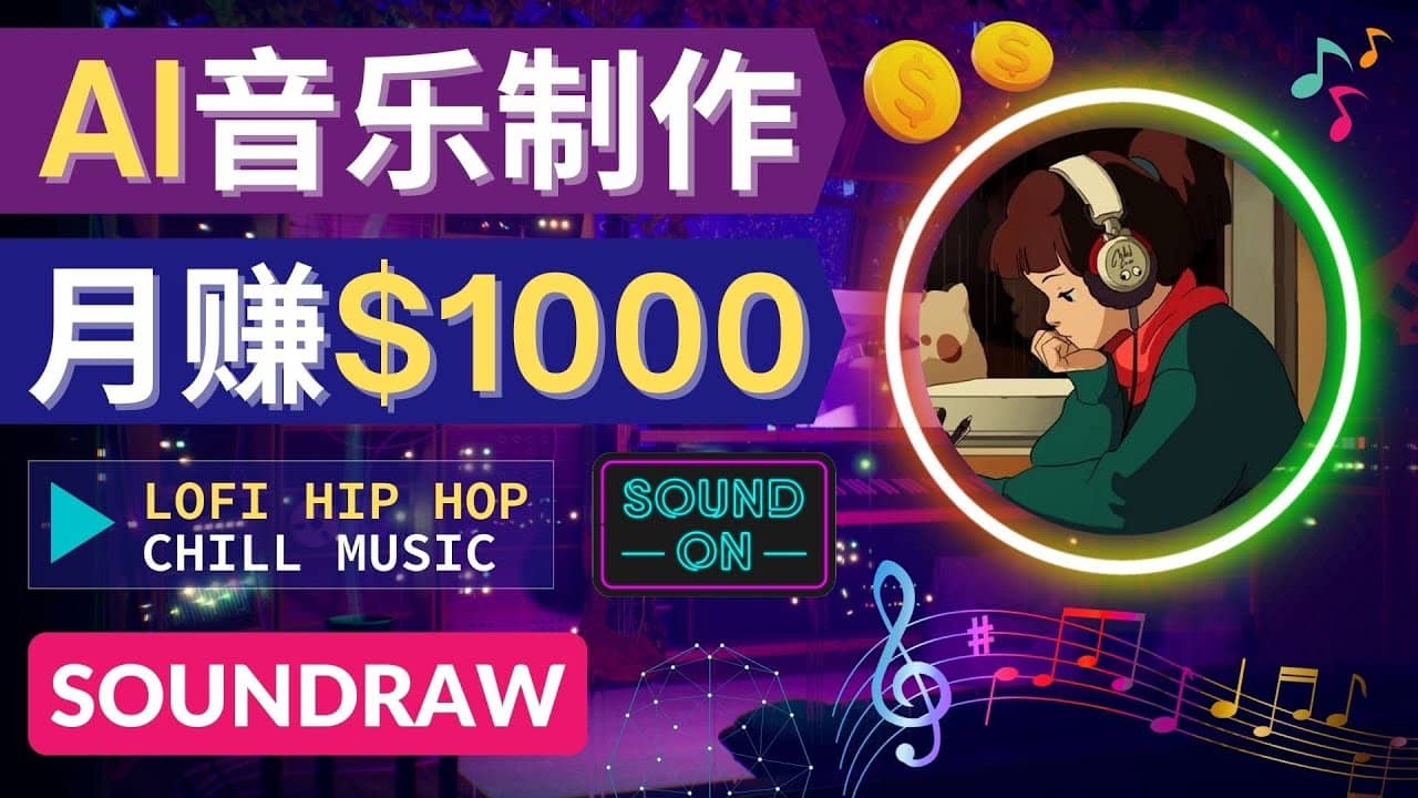 无需任何音乐基础： 使用AI软件制作Lofi Hip Hop Chill Music 月赚1000美元-廉价云资源网