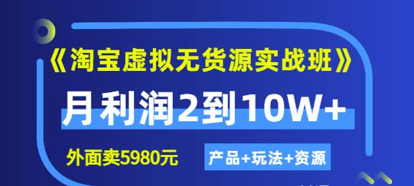 《淘宝虚拟无货源实战班》线上第四期：月利润2到10W+（产品+玩法+资源)-廉价云资源网