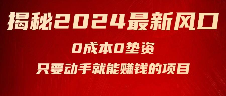 揭秘2024最新风口，新手小白只要动手就能赚钱的项目—空调-廉价云资源网