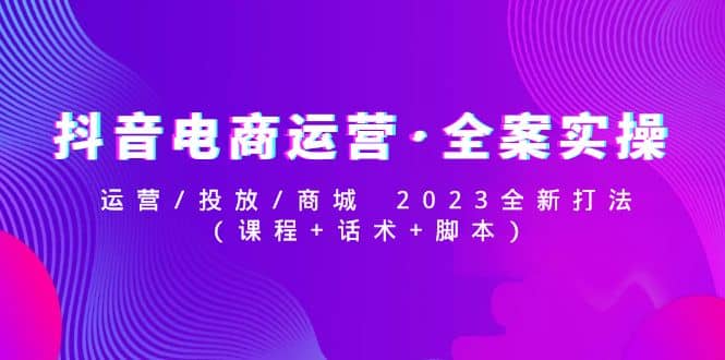 抖音电商运营·全案实操：运营/投放/商城 2023全新打法-廉价云资源网