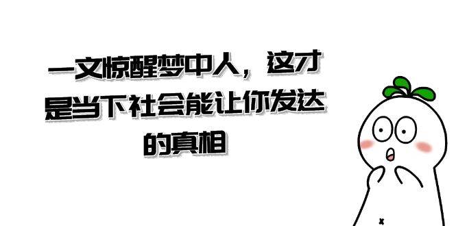 某公众号付费文章《一文 惊醒梦中人，这才是当下社会能让你发达的真相》-廉价云资源网