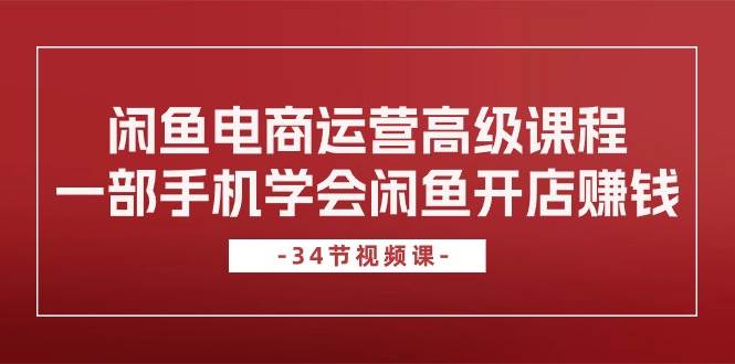 闲鱼电商运营高级课程，一部手机学会闲鱼开店赚钱（34节课）-廉价云资源网