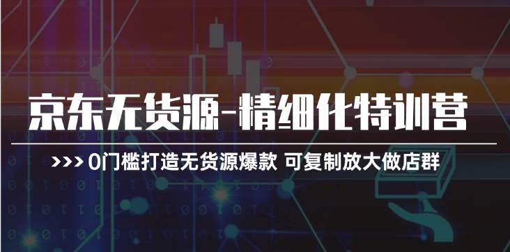 京东无货源-精细化特训营，0门槛打造无货源爆款 可复制放大做店群-廉价云资源网