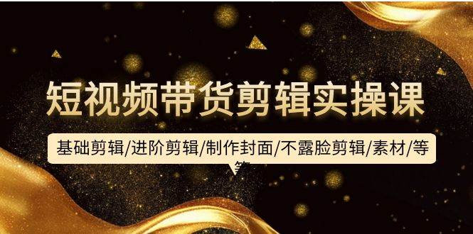 短视频带货剪辑实操课：基础剪辑/进阶剪辑/制作封面/不露脸剪辑/素材/等等-廉价云资源网