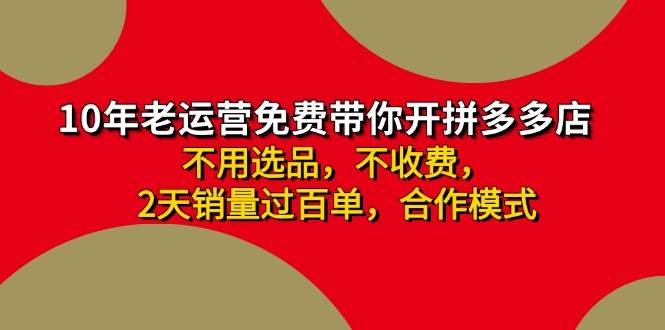 拼多多-合作开店日入4000+两天销量过百单，无学费、老运营教操作、小白…-廉价云资源网