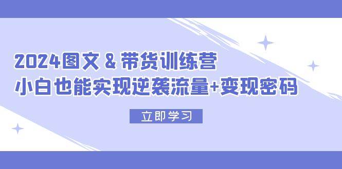 2024 图文+带货训练营，小白也能实现逆袭流量+变现密码-廉价云资源网
