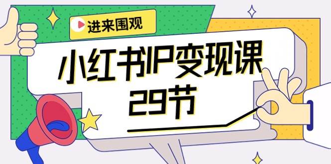小红书IP变现课：开店/定位/IP变现/直播带货/爆款打造/涨价秘诀/等等/29节-廉价云资源网