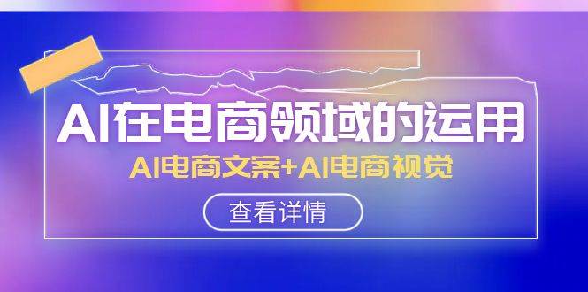 AI-在电商领域的运用线上课，AI电商文案+AI电商视觉（14节课）-廉价云资源网