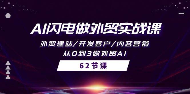 AI闪电做外贸实战课，外贸建站/开发客户/内容营销/从0到3做外贸AI-62节-廉价云资源网