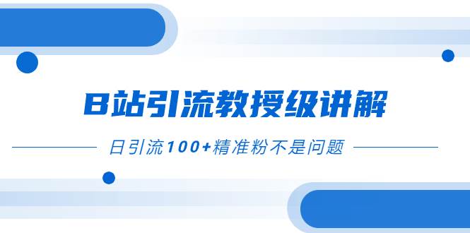B站引流教授级讲解，细节满满，日引流100+精准粉不是问题-廉价云资源网