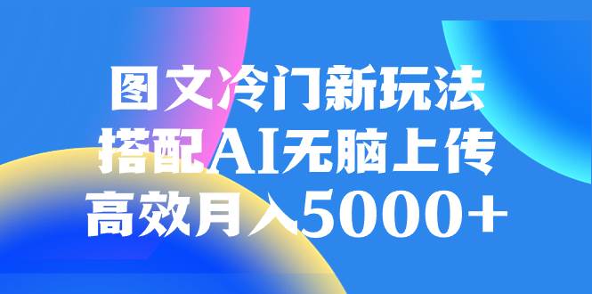 图文冷门新玩法，搭配AI无脑上传，高效月入5000+-廉价云资源网
