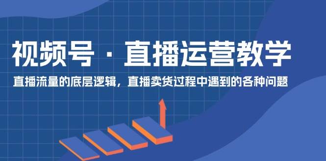 视频号 直播运营教学：直播流量的底层逻辑，直播卖货过程中遇到的各种问题-廉价云资源网