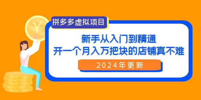 拼多多虚拟项目：入门到精通，开一个月入万把块的店铺 真不难（24年更新）-廉价云资源网