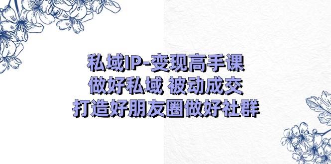 私域IP-变现高手课：做好私域 被动成交，打造好朋友圈做好社群（18节）-廉价云资源网