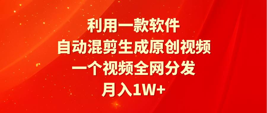利用一款软件，自动混剪生成原创视频，一个视频全网分发，月入1W+附软件-廉价云资源网