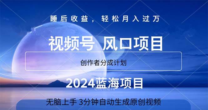 2024蓝海项目，3分钟自动生成视频，月入过万-廉价云资源网