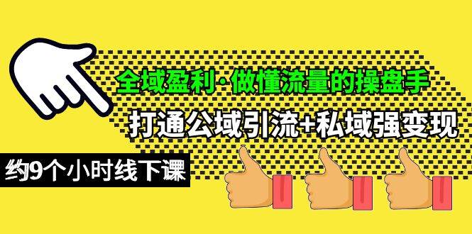 全域盈利·做懂流量的操盘手，打通公域引流+私域强变现，约9个小时线下课-廉价云资源网