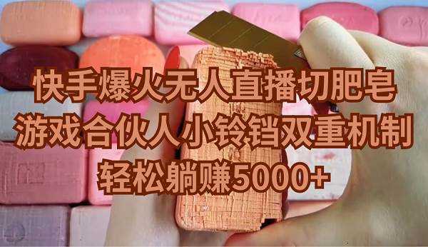 快手爆火无人直播切肥皂，游戏合伙人小铃铛双重机制，轻松躺赚5000+-廉价云资源网