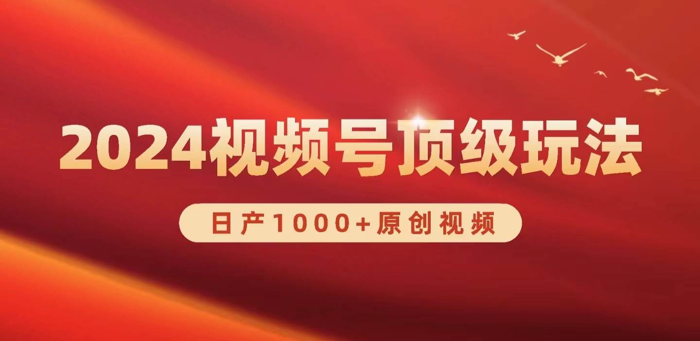 2024视频号新赛道，日产1000+原创视频，轻松实现日入3000+-廉价云资源网