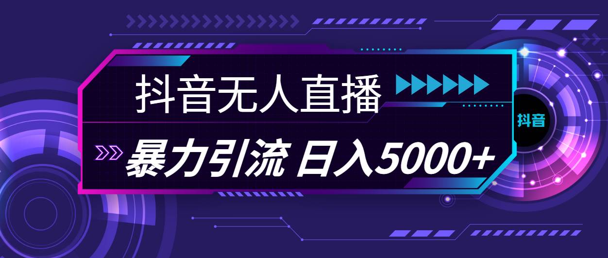 抖音无人直播，暴利引流，日入5000+-廉价云资源网