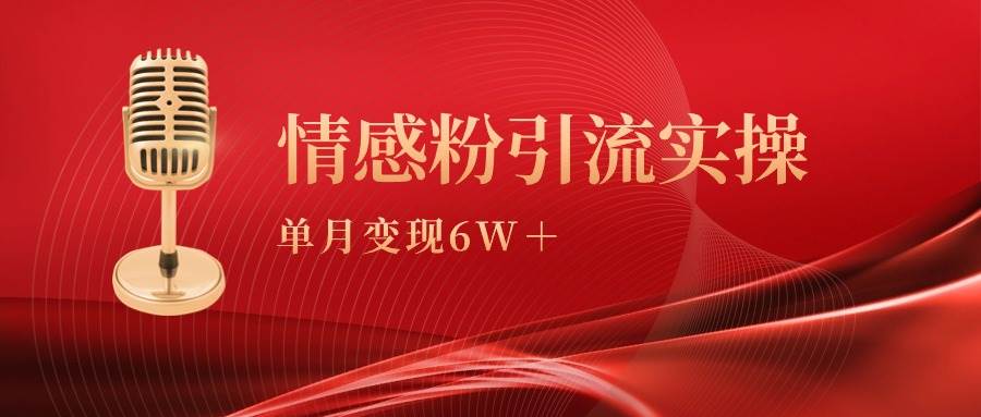 单月变现6w+，情感粉引流变现实操课-廉价云资源网