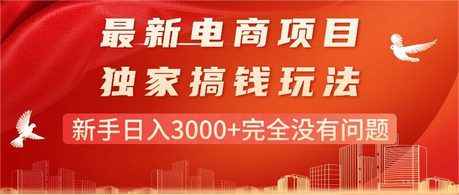 最新电商项目-搞钱玩法，新手日入3000+完全没有问题-廉价云资源网