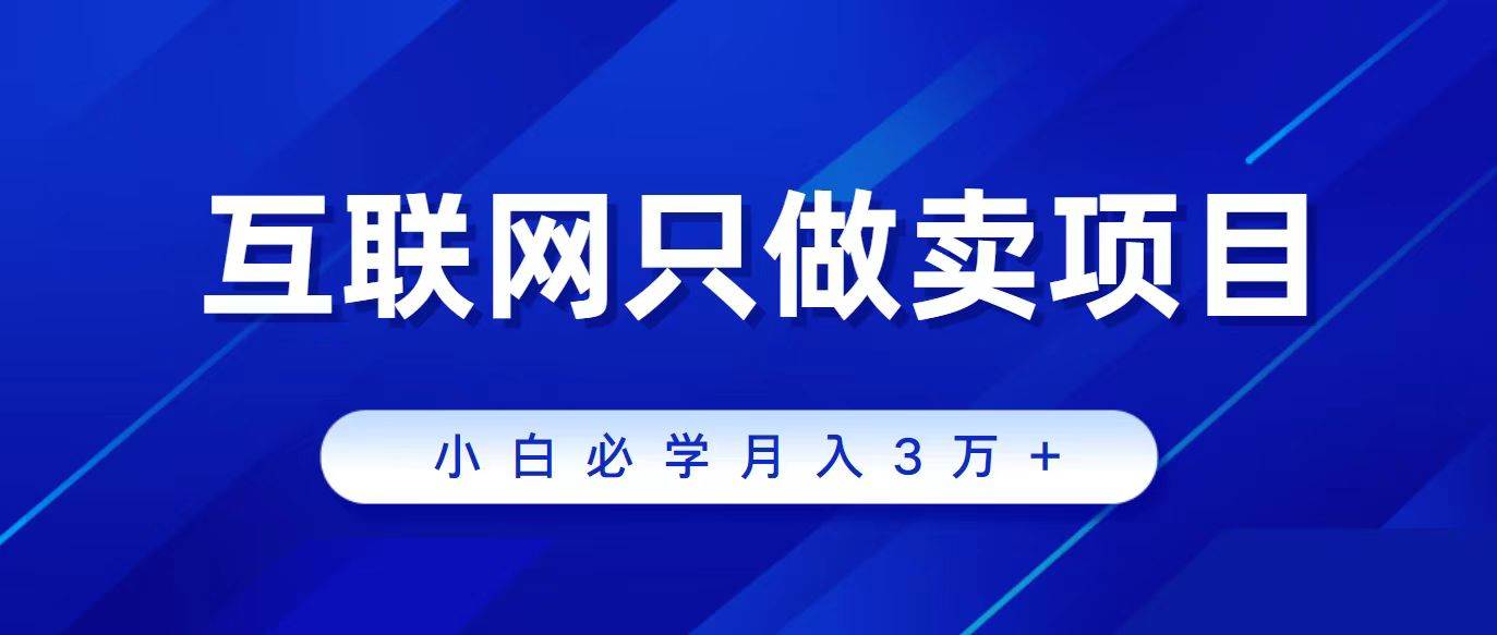 互联网的尽头就是卖项目，被割过韭菜的兄弟们必看！轻松月入三万以上！-廉价云资源网