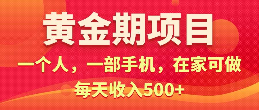 黄金期项目，电商搞钱！一个人，一部手机，在家可做，每天收入500+-廉价云资源网