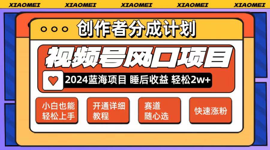微信视频号大风口项目 轻松月入2w+ 多赛道选择，可矩阵，玩法简单轻松上手-廉价云资源网