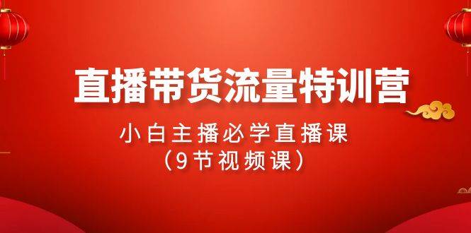 2024直播带货流量特训营，小白主播必学直播课（9节视频课）-廉价云资源网