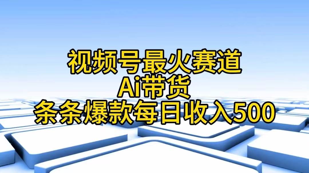 视频号最火赛道——Ai带货条条爆款每日收入500-廉价云资源网