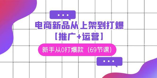 电商 新品从上架到打爆【推广+运营】，新手从0打爆款（69节课）-廉价云资源网