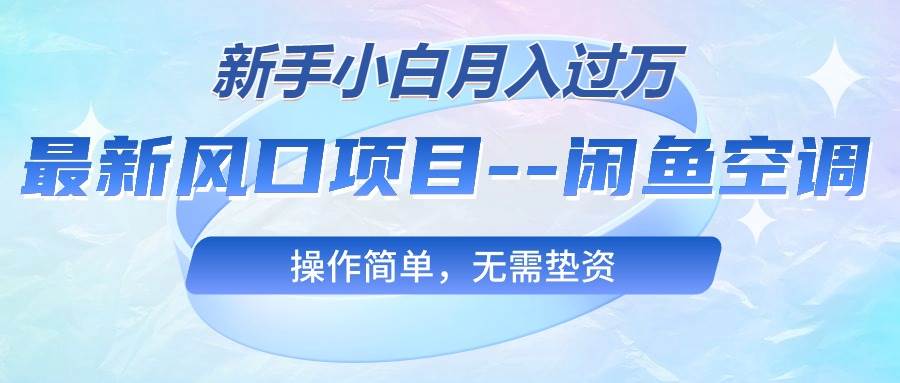 最新风口项目—闲鱼空调，新手小白月入过万，操作简单，无需垫资-廉价云资源网