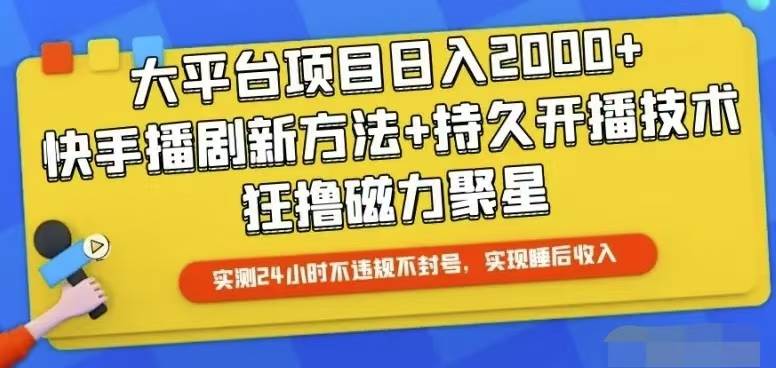 快手24小时无人直播，真正实现睡后收益-廉价云资源网