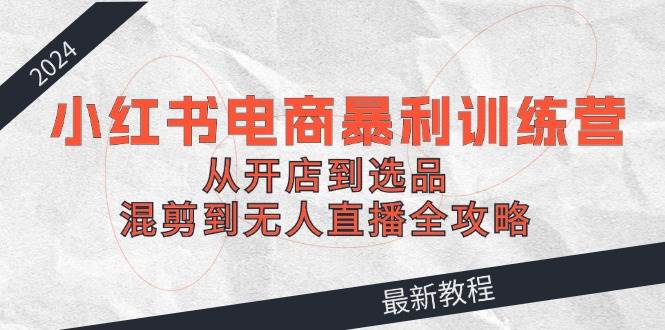 2024小红书电商暴利训练营：从开店到选品，混剪到无人直播全攻略-廉价云资源网