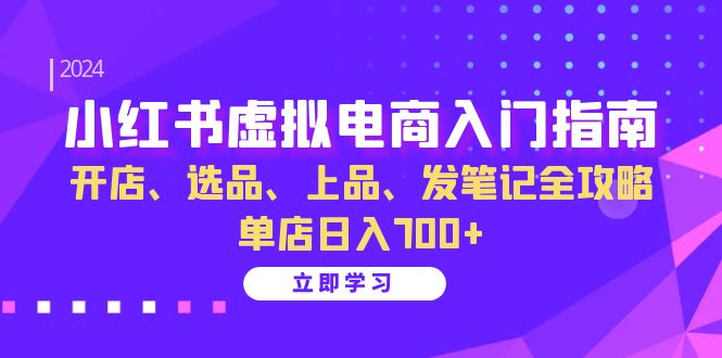 小红书虚拟电商入门指南：开店、选品、上品、发笔记全攻略 单店日入700+-廉价云资源网